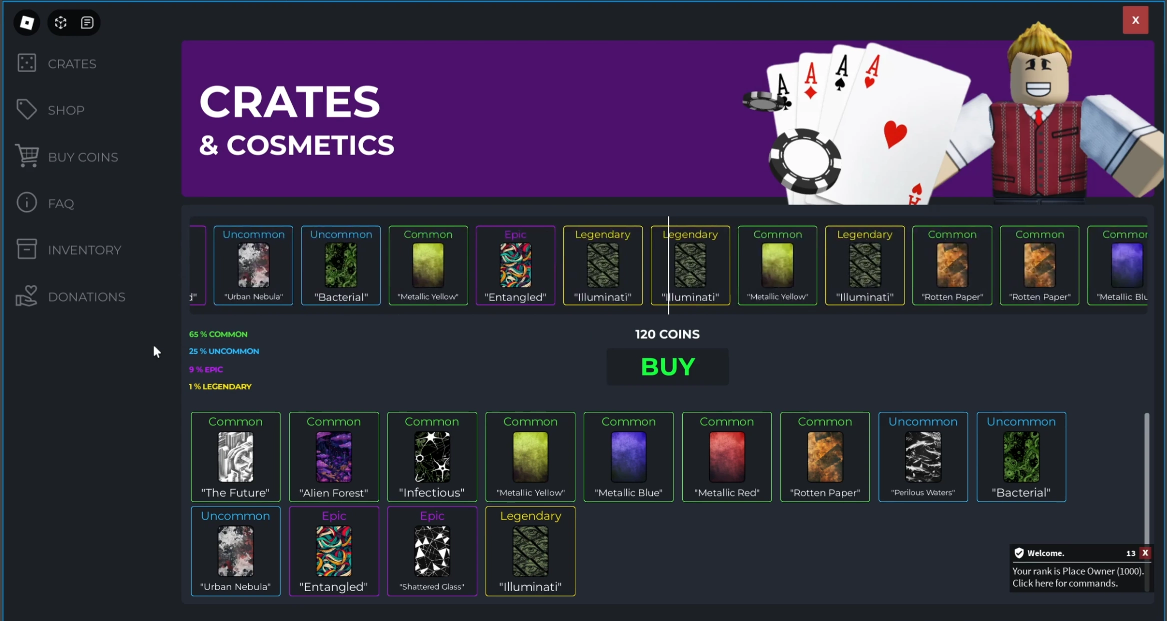 Poker Parlor crate cosmetics preview